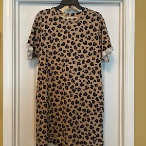 crown & ivy Black and Tan Leopard Mini Dress